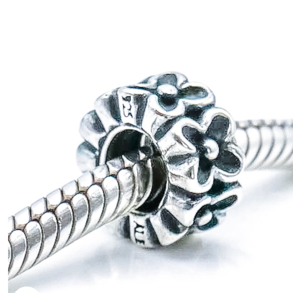 PANDORA Flower Sterling Silver Spacer Charm